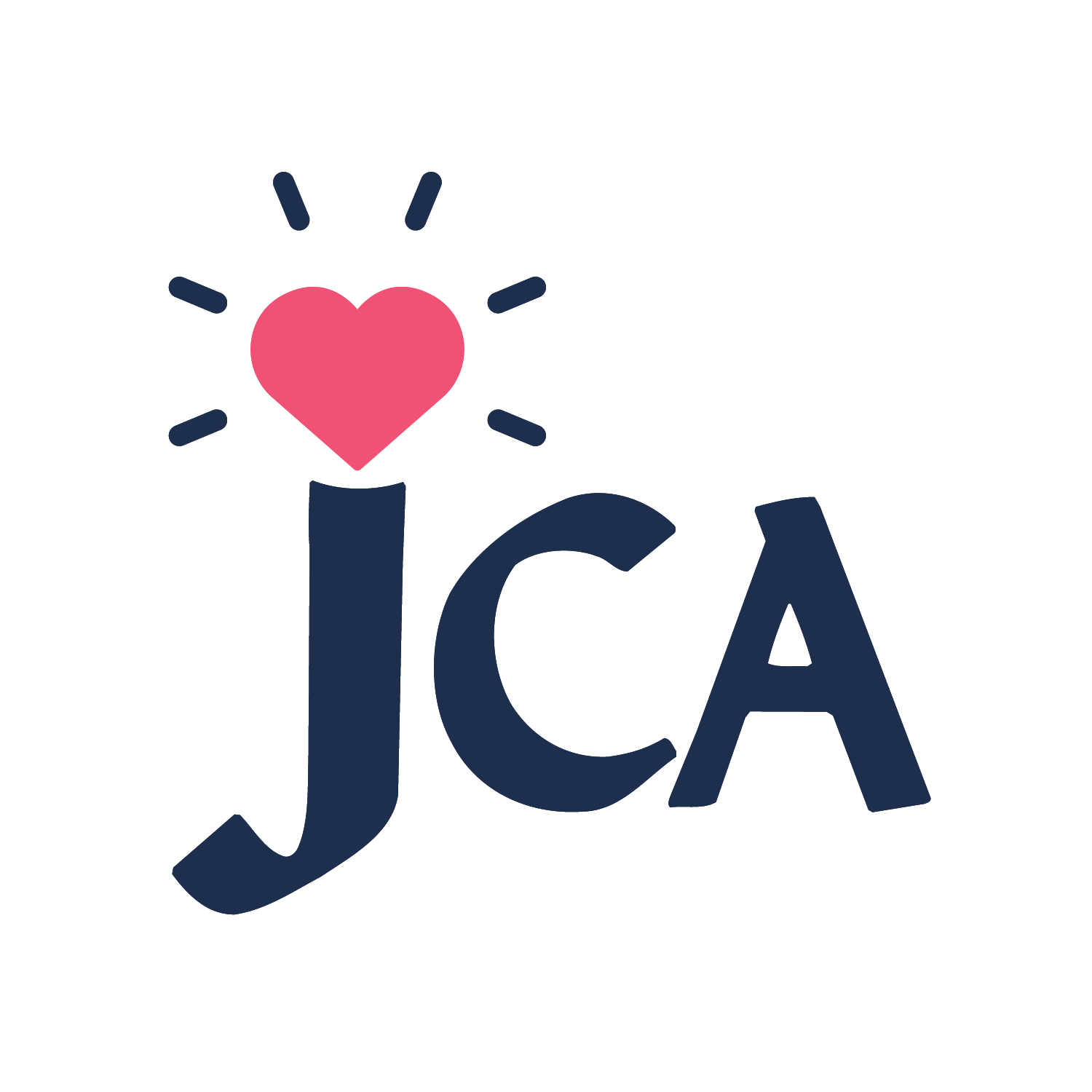 The jca logo with a heart in the middle.