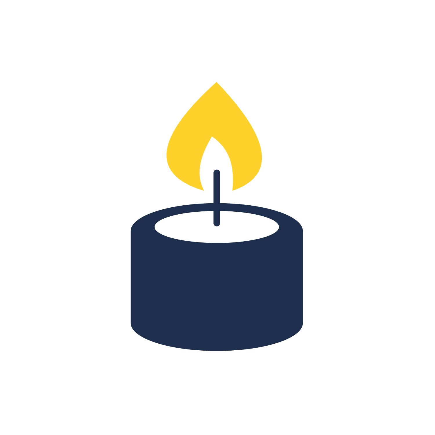 A candle icon on a white background.