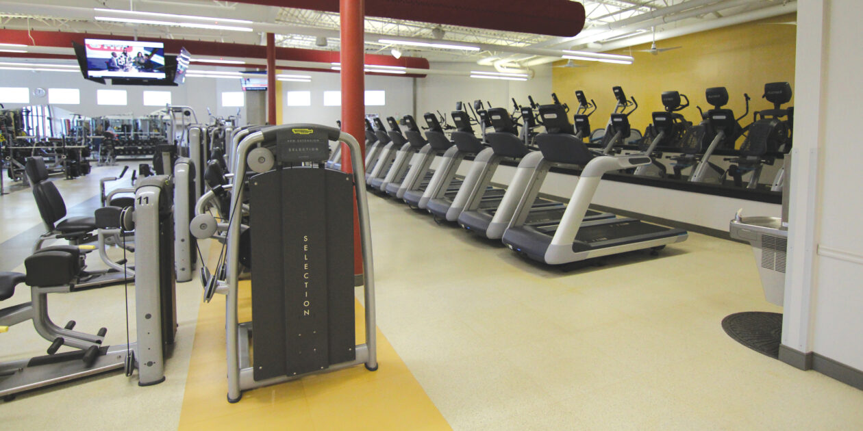 A gym with treadmills and ellipticals.