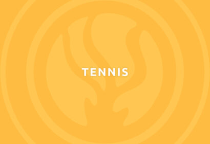 A yellow background with the word tennis on it.