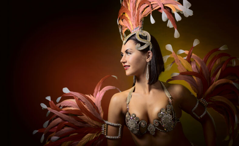 Image of a showgirl with feathers