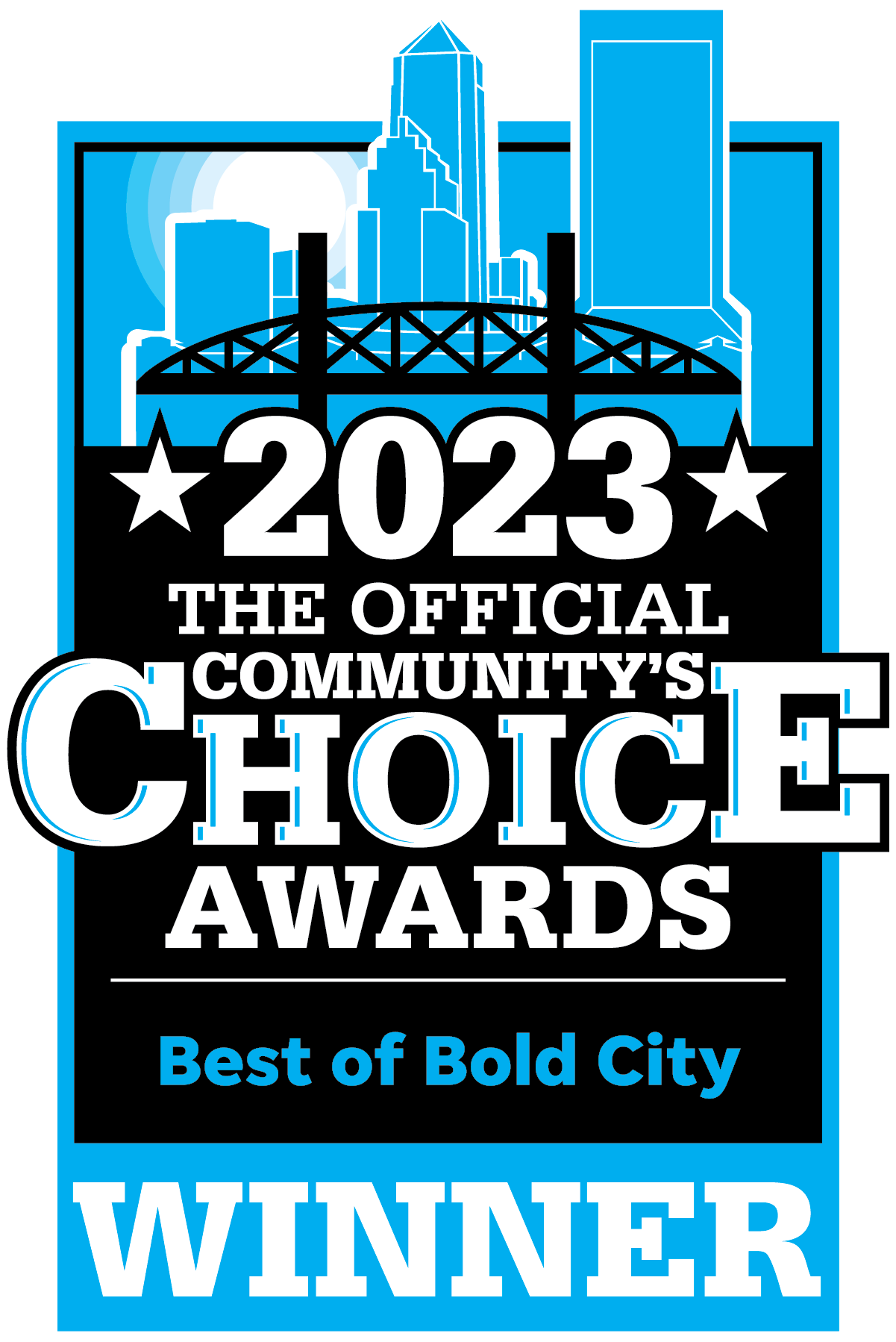 The official community's choice award for best bold city winner.