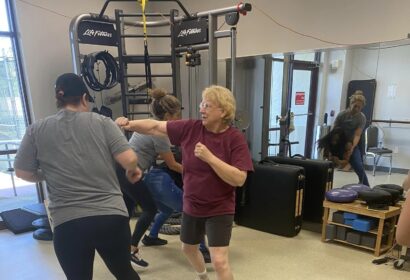 Adults learning self defense at the JCA.