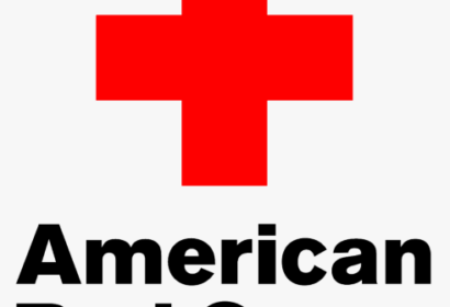 Logo of the American Red Cross featuring a red cross symbol above the words "American Red Cross" in bold black letters.