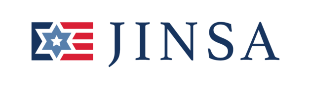 Logo of JINSA featuring stylized blue letters "JINSA" accompanied by a star design with red and white stripes.