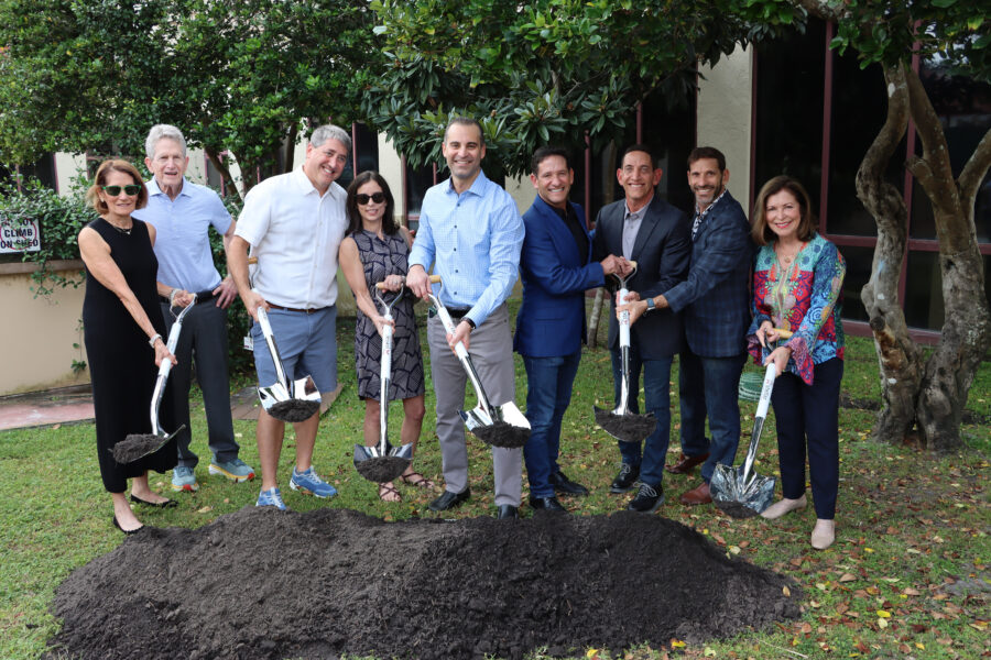 Capital Campaign Co-chair's gather together as they break ground at the JCA