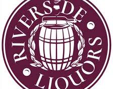 Logo of Riverside Liquors featuring a barrel surrounded by text in a circular design.