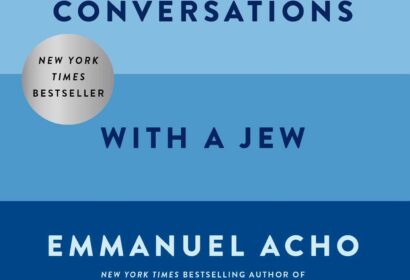 Book cover titled "Uncomfortable Conversations with a Jew" by Emmanuel Acho and Noa Tishby, labeled as a New York Times bestseller.