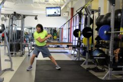 A man in a gym.