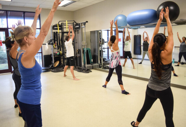 Group fitness workout.