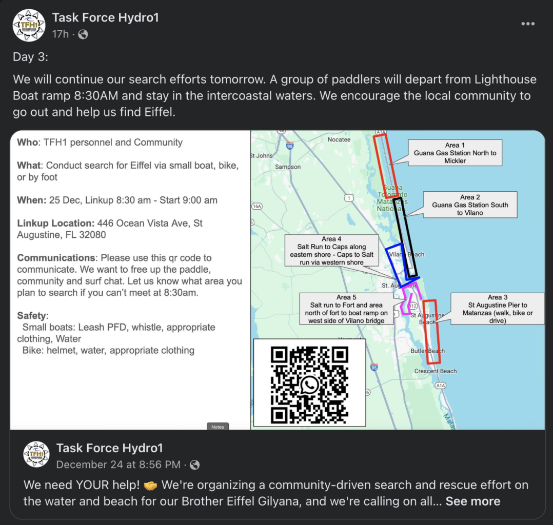 Screenshot of Task Force Hydro1 Facebook Post