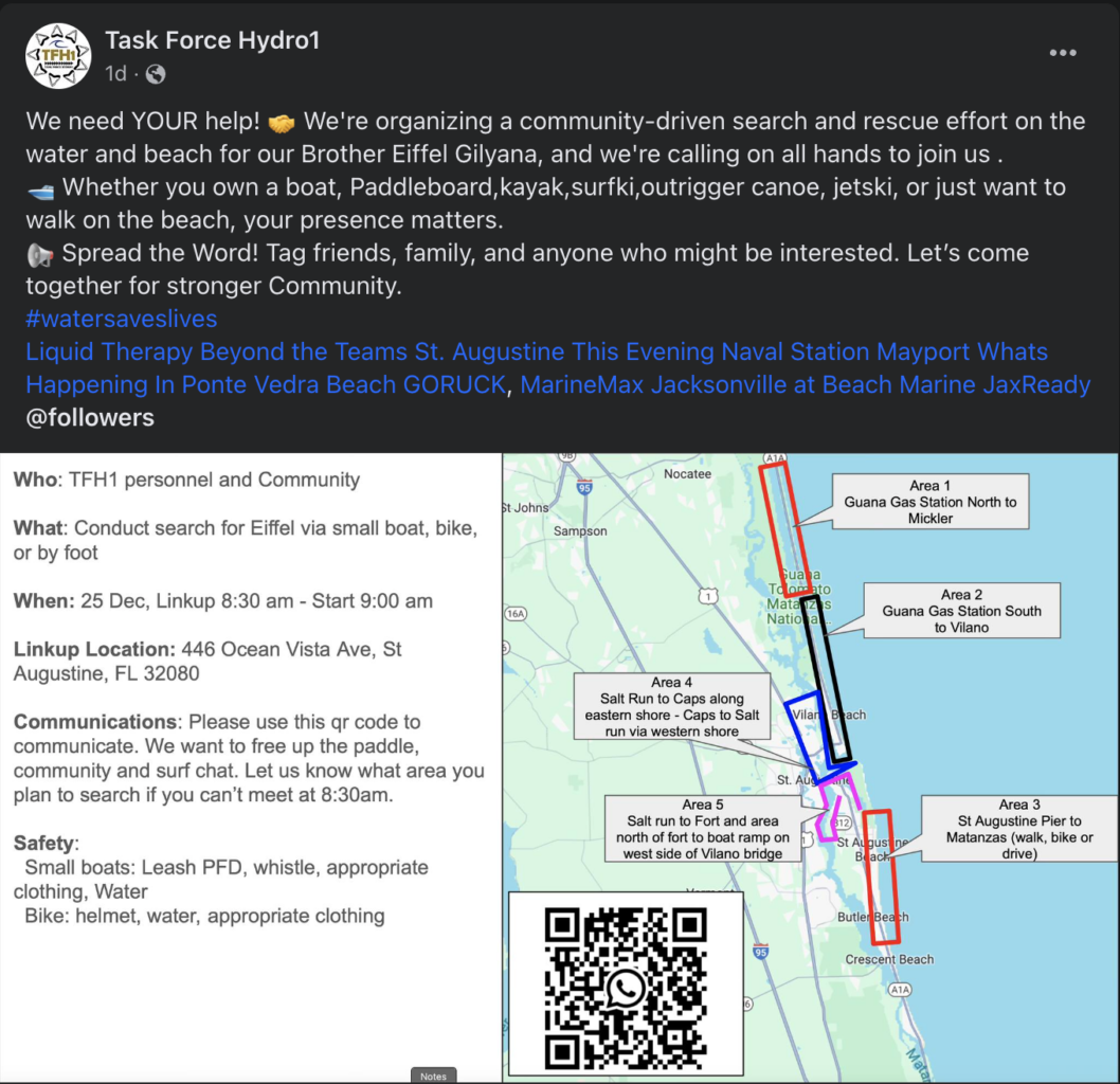 Screenshot of Task Force Hydro1 Facebook Post