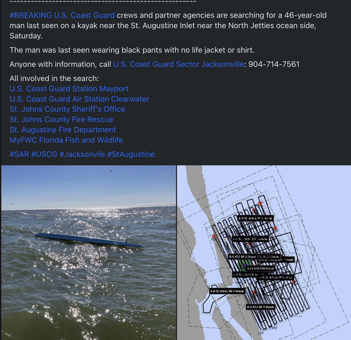 A screenshot of a website showing a map of the ocean.