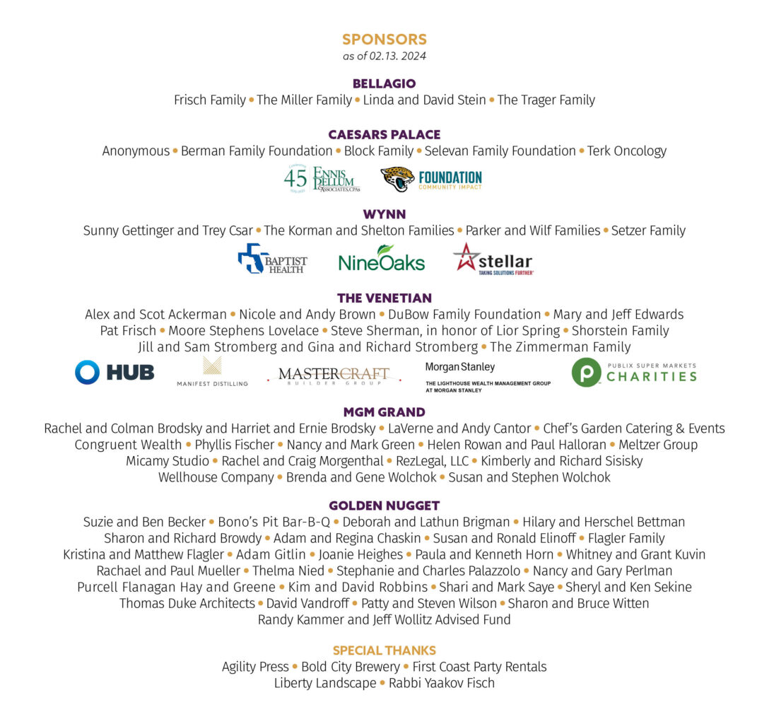 List of sponsors for Jax Vegas, Baby!