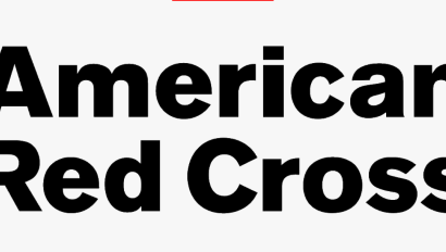 Logo of the American Red Cross featuring a red cross symbol above the words "American Red Cross" in bold black letters.
