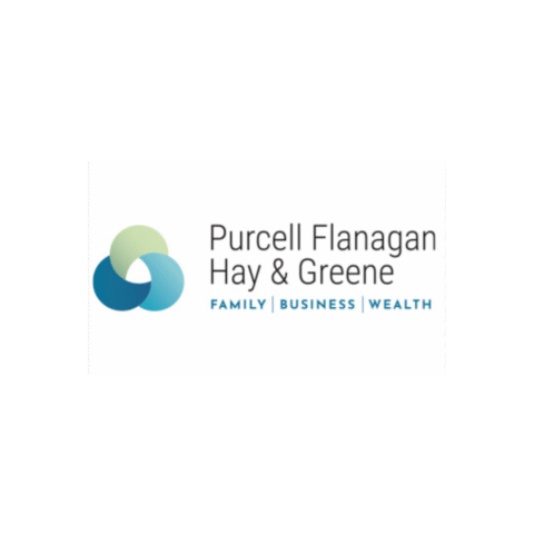 Purcell Flanagan Hay & Greene logo with three overlapping circles and the words "Family | Business | Wealth" below the firm name.