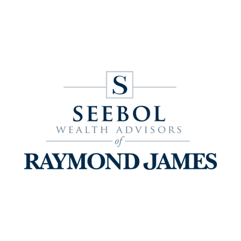 Logo for Seebol Wealth Advisors of Raymond James, featuring a large "S" in a square and business name in blue and gray text on a white background.